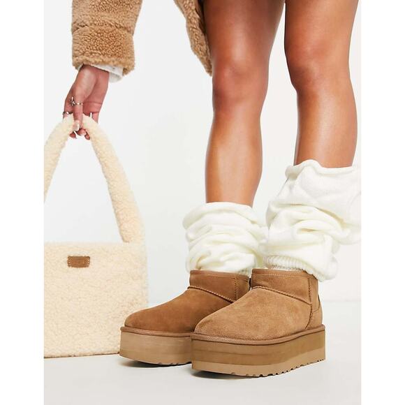 Ugg Classic Ultra Mini Platform Boot Chestnut - 8 - Picture 1 of 6